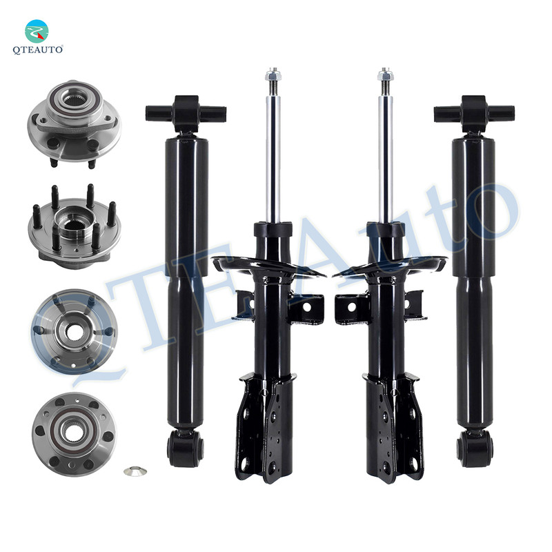 Set 8 Wheel Hub Bearing Assembly-Suspension Strut-Shock For 2013-2016 GMC Acadia