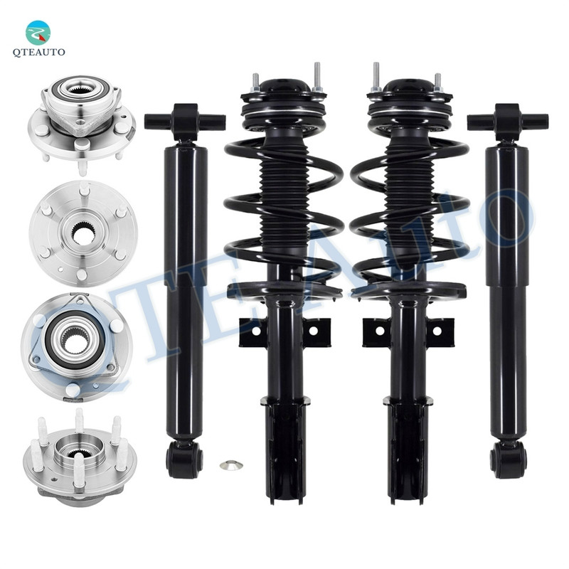 Set of 8 Wheel Hub Bearing Assembly-Quick Complete Strut-Shock Absorber For 2007-2010 Saturn Outlook V6