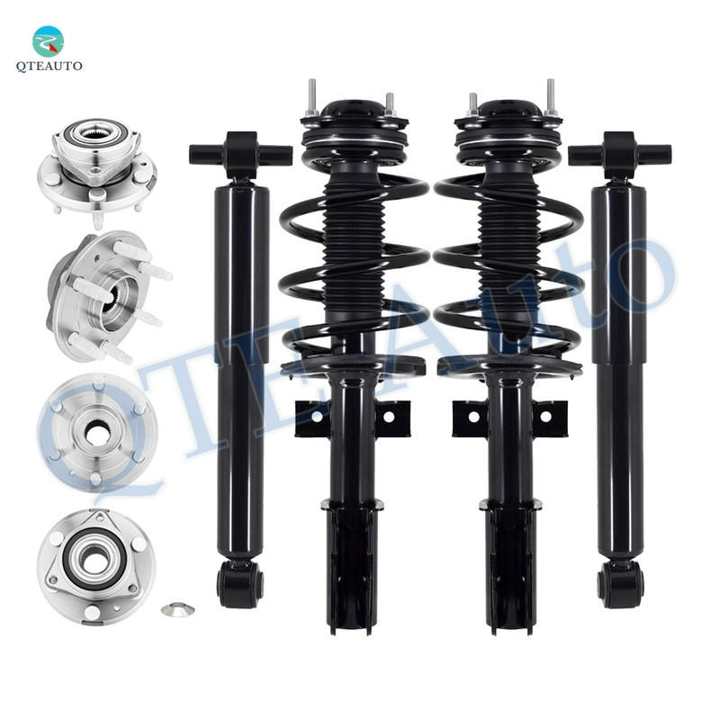 Set of 8 Wheel Hub Bearing Assembly-Quick Complete Strut-Shock Absorber For 2007-2010 Saturn Outlook V6