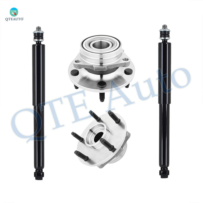 Set of 4 Front Wheel Hub Bearing-Shock Absorber For 1994-1999 Dodge RAM 1500 4WD