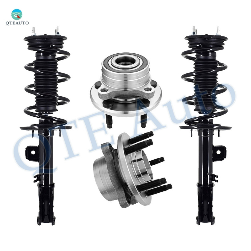 Set 4 Front Wheel Hub-Quick Complete Strut-Coil Spring For 2013-2019 Ford Police Interceptor Utility