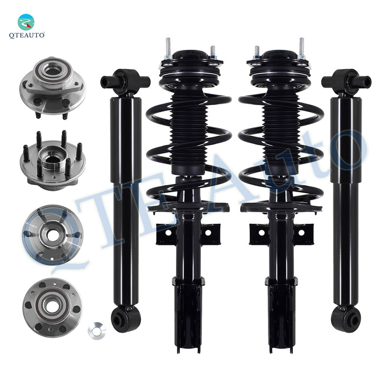 Set of 8 Wheel Hub Bearing Assembly-Quick Complete Strut-Shock Absorber For 2017 GMC Acadia Limited Monotube Performance Upgrade