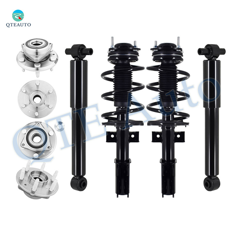 Set of 8 Wheel Hub Bearing Assembly-Quick Complete Strut-Shock Absorber For 2013-2017 Chevrolet Traverse Monotube Performance Upgrade