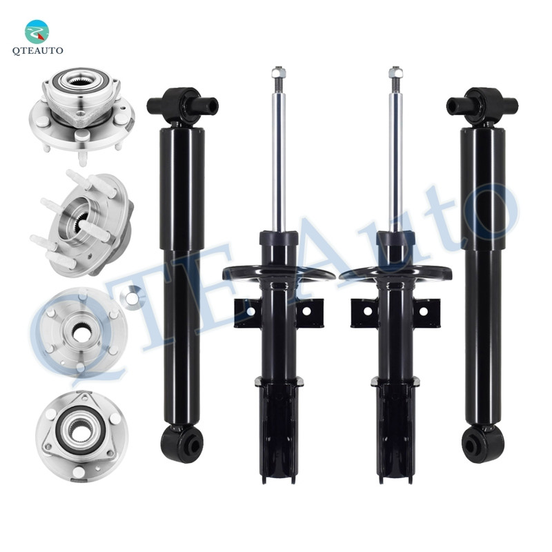 Set of 8 Wheel Hub Bearing Assembly-Suspension Strut-Shock Absorber For 2009-2012 Chevrolet Traverse Monotube Performance Upgrade