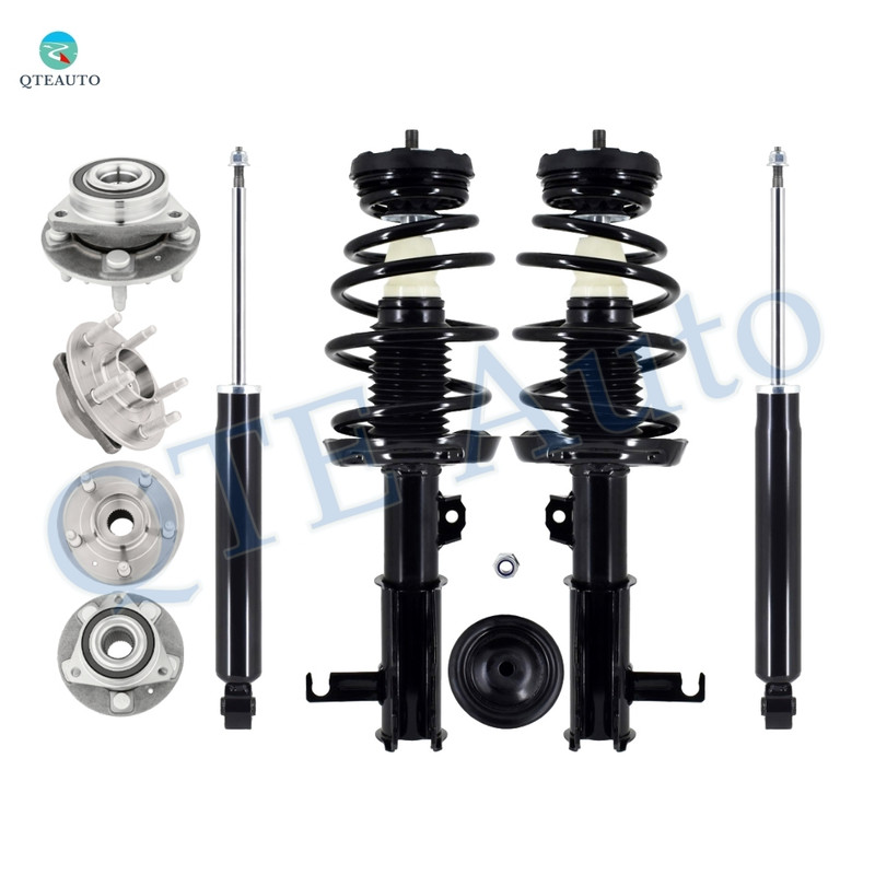 Set of 8 Wheel Hub Bearing Assembly-Quick Complete Strut-Coil Spring-Shock For 2013-2014 Cadillac XTS
