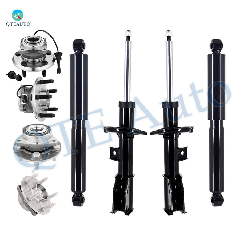 Set of 8 Wheel Hub Bearing Assembly-Suspension Strut Assembly-Shock Absorber For 2010-2017 Chevrolet Equinox