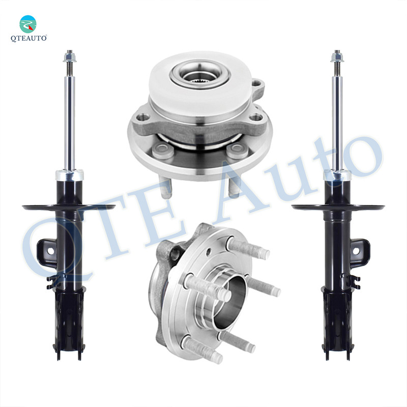 Set of 4 Front Suspension Strut Assembly-Wheel Hub Bearing Assembly For 2013-2019 Ford Flex