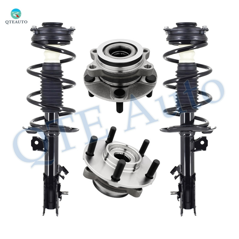 Set of 4 Front Quick Complete Strut-Coil Spring-Wheel Hub Bearing Assembly For 2013 Nissan Rogue FWD