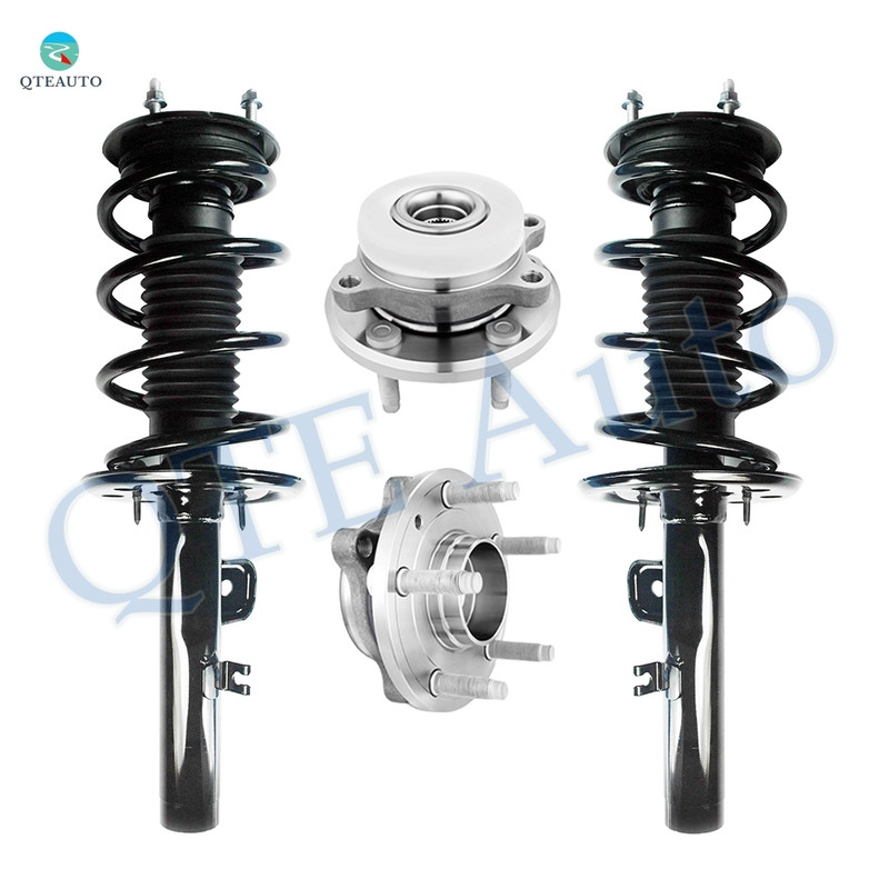 Set of 4 Front Quick Complete Strut-Coil Spring Assembly-Wheel Hub Bearing Assembly For 2012 Ford Taurus V6 3.5L