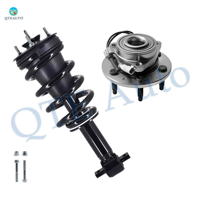 Front Quick Complete Strut-Coil Spring Assembly-Wheel Hub Bearing Assembly For 2014-2018 Chevrolet Silverado 1500 V6 4WD