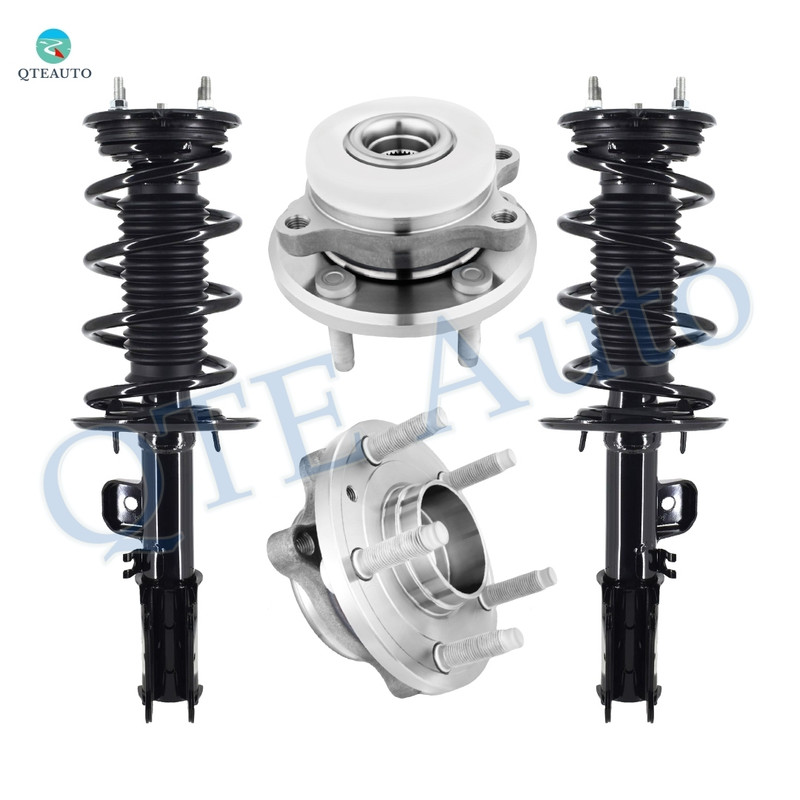 Set of 4 Front Quick Complete Strut-Coil Spring Assembly-Wheel Hub Bearing Assembly For 2013-2019 Ford Taurus V6
