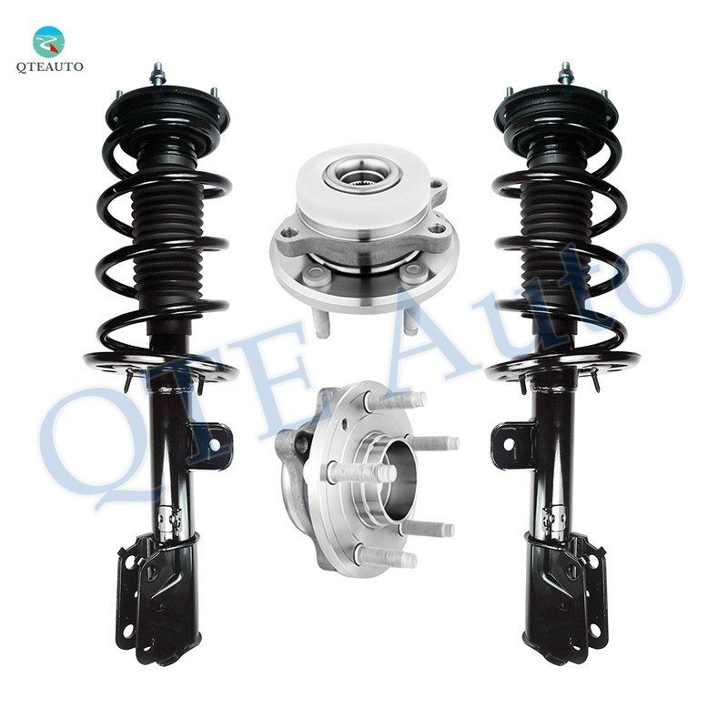Set of 4 Quick Complete Strut-Coil Spring Assembly-Wheel Hub Bearing Assembly For 2013-2019 Lincoln MKT