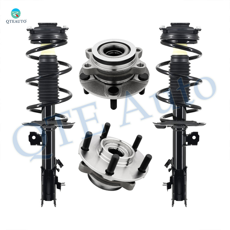 Set 4 Front Quick Complete Strut-Coil Spring-Wheel Hub Bearing For 2014 2015 Nissan Rogue Select AWD