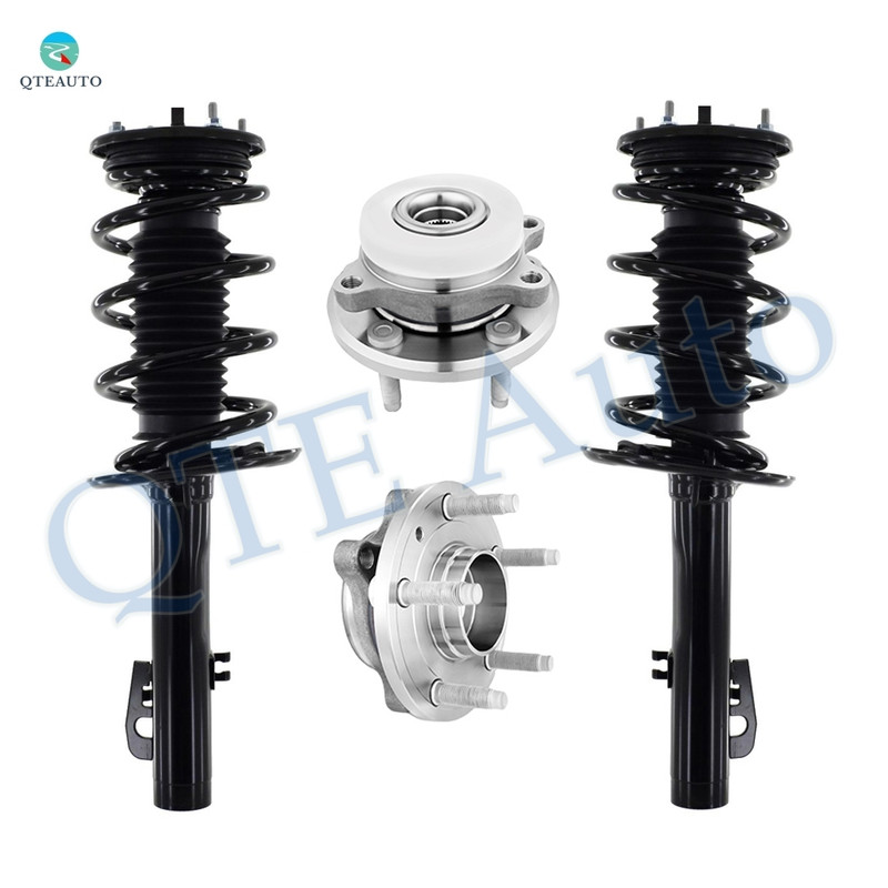 Set of 4 Front Quick Complete Strut-Coil Spring Assembly-Wheel Hub Bearing Assembly For 2009 Lincoln MKS