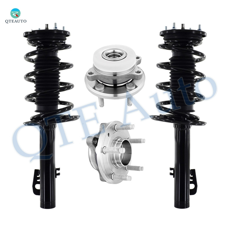 Set of 4 Quick Complete Strut-Coil Spring Assembly-Wheel Hub Bearing Assembly For 2009 Ford Flex