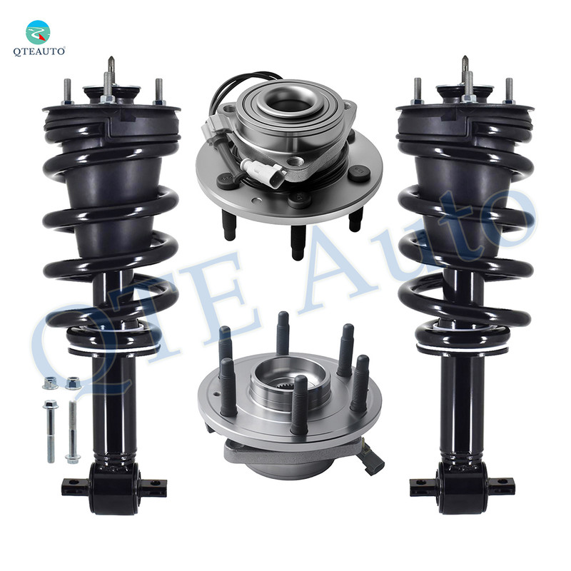 Set of 4 Front Quick Complete Strut-Coil Spring Assembly-Wheel Hub Bearing Assembly For 2014-2018 GMC Sierra 1500 V6 4WD