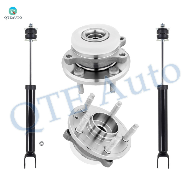 Set 4 Rear Shock Absorber-Wheel Hub Bearing Assembly For 2010-2012 Ford Taurus