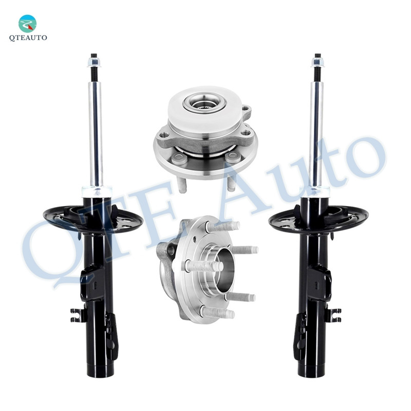 Set of 4 Front Suspension Strut Assembly-Wheel Hub Bearing Assembly For 2009 Lincoln MKS