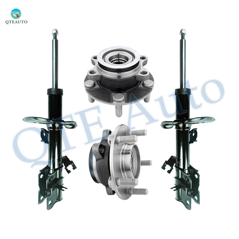 Set 4 Front Suspension Strut-Wheel Hub Bearing For 2014 2015 Nissan Rogue Select