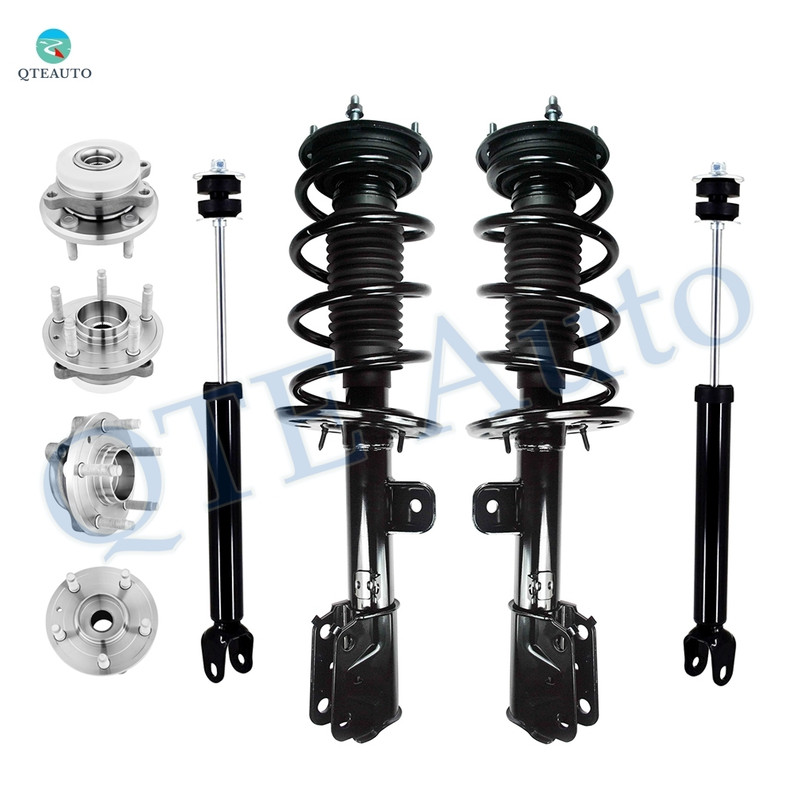 Set of 8 Quick Complete Strut-Wheel Hub Bearing-Shock For 2013-2019 Ford Flex