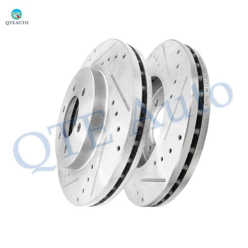 Front 330mm Drilled Slotted Disc Brake Rotors For 2004-2008 Ford F-150, Automotive Replacement Brake Rotors