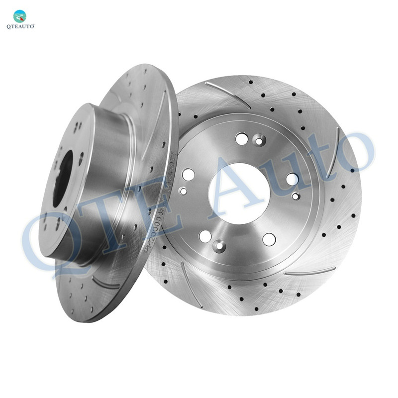 Rear 282mm Drilled Slotted Disc Brake Rotors For 2009-2014 Acura TSX, Automotive Replacement Brake Rotors