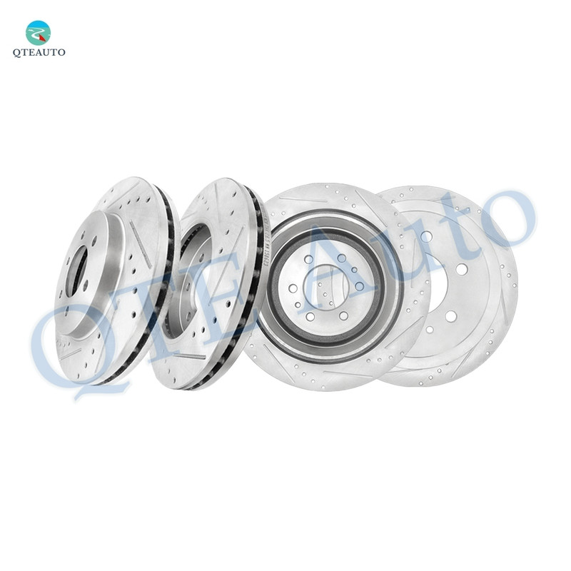 Set of 4 Front 330mm-Rear 348mm Drilled Slotted Disc Brake Rotors For 2004-2008 Ford F-150