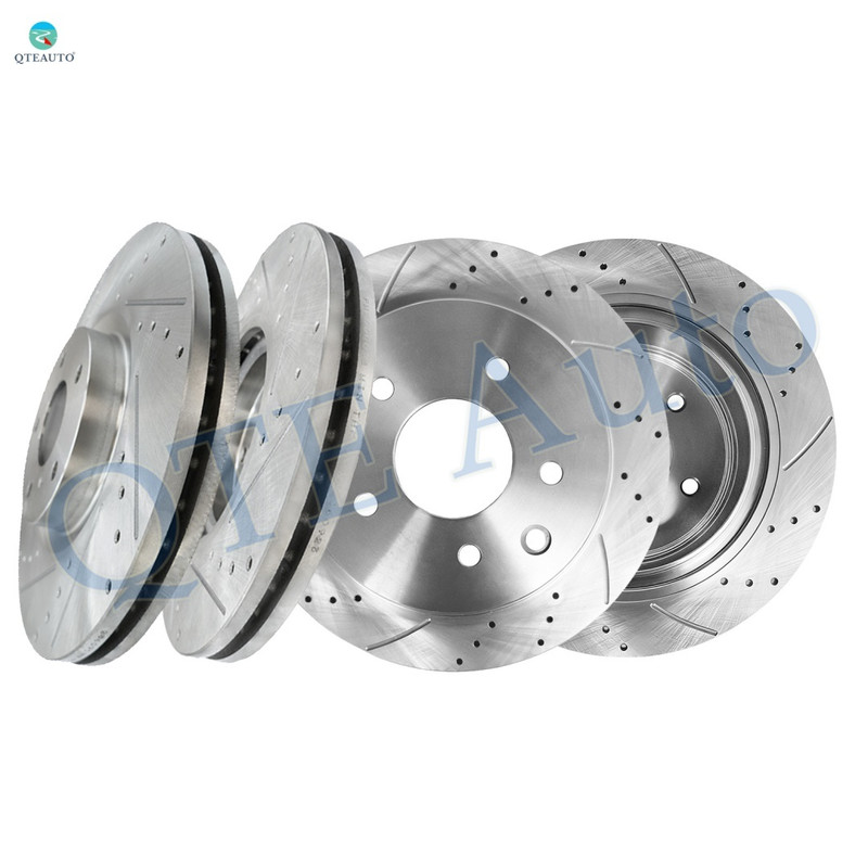Set 4 Front 320mm-Rear 291.5mm Drilled Slotted Disc Brake Rotors For 2004-2008 Nissan Maxima