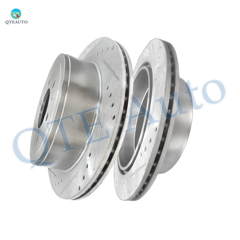 Rear 348mm Drilled Slotted Disc Brake Rotors For 2004-2010 Ford F-150