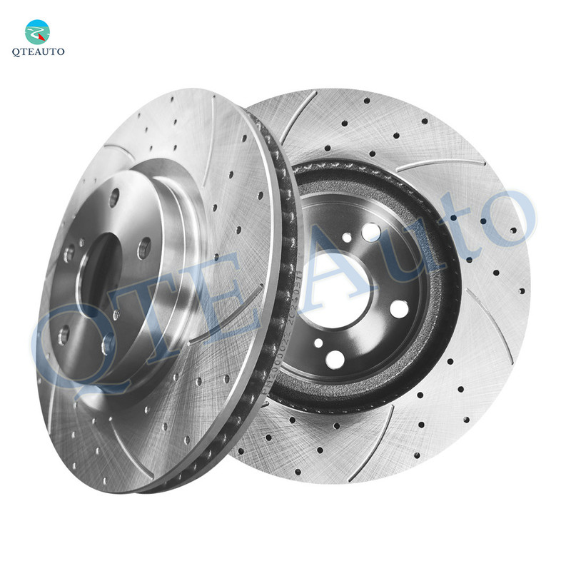 Front 296mm Drilled Slotted Disc Brake Rotors For 2013-2018 Lexus ES300h Base, Automotive Replacement Brake Rotors