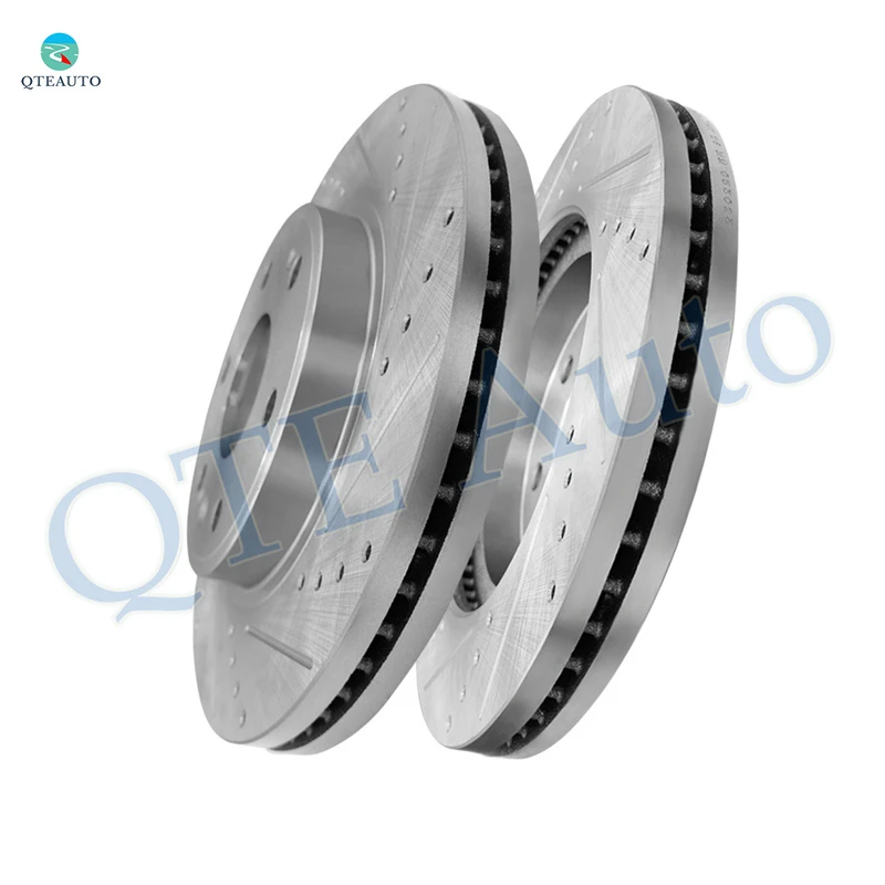 Front 330mm Drilled Slotted Disc Brake Rotors For 2015-2020 Cadillac Escalade ESV, Automotive Replacement Brake Rotors