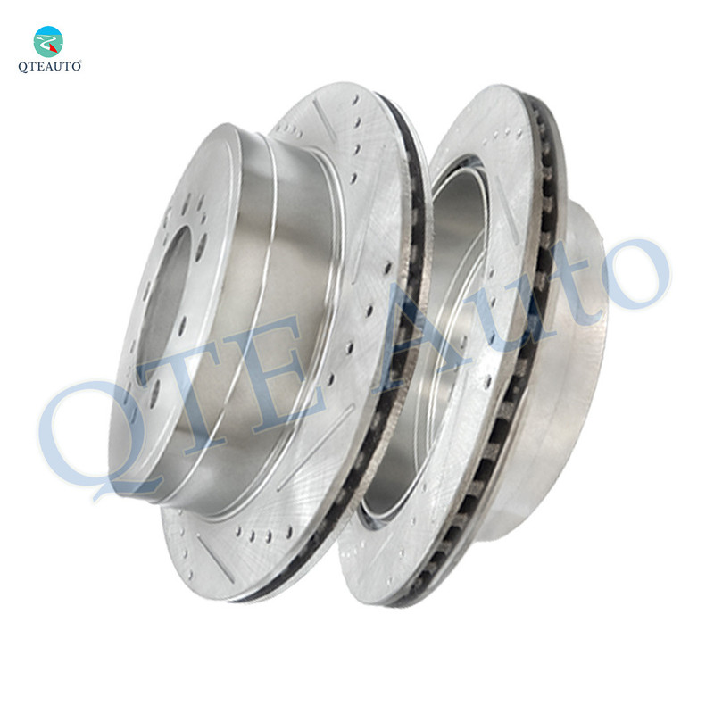Rear 345mm Drilled Slotted Disc Brake Rotors For 2008-2011 2013-2021 Toyota Land Cruiser