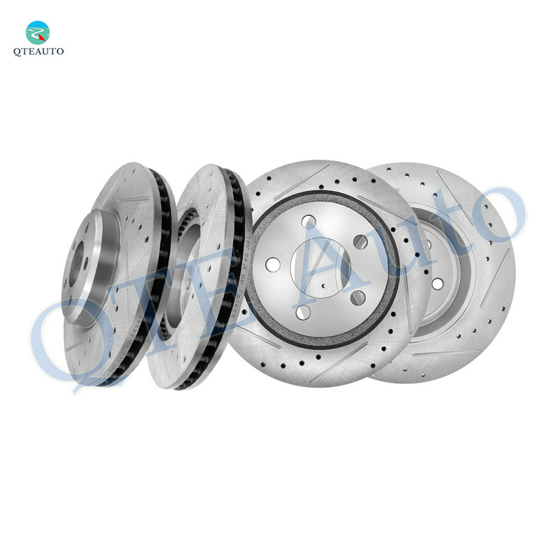 Set of 4 Front 320mm-Rear 320mm Drilled Slotted Disc Brake Rotors For 2005-2008 Dodge Magnum