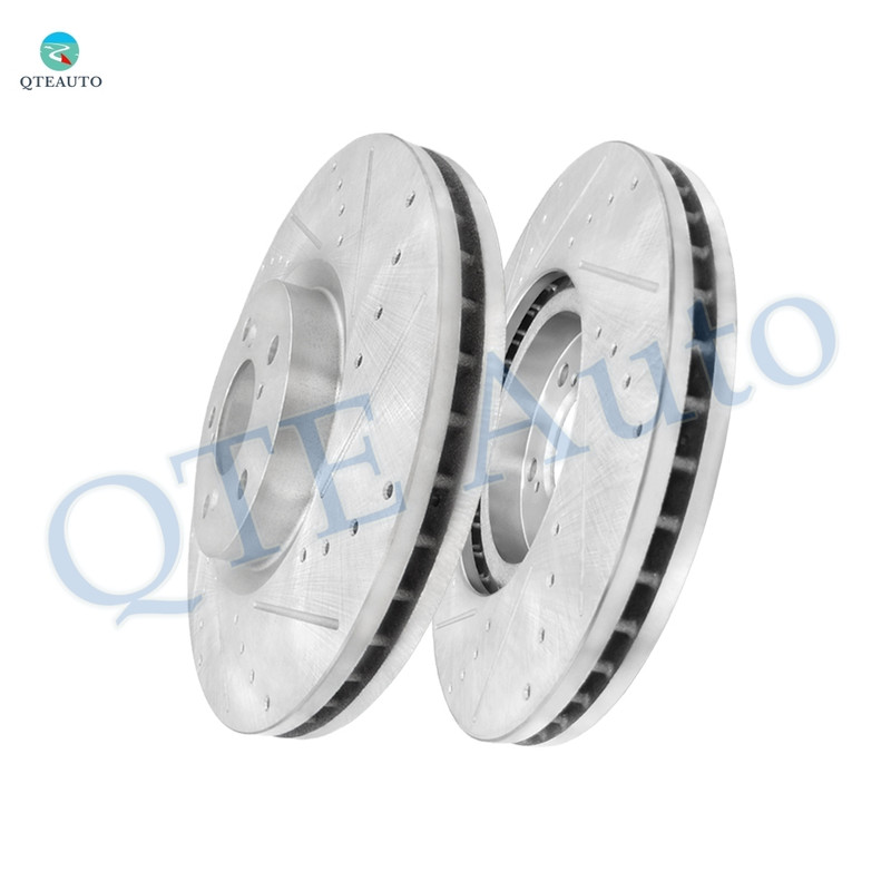 Front 329.8mm Drilled Slotted Disc Brake Rotors For 2010-2013 Acura ZDX 5 Stud Wheel