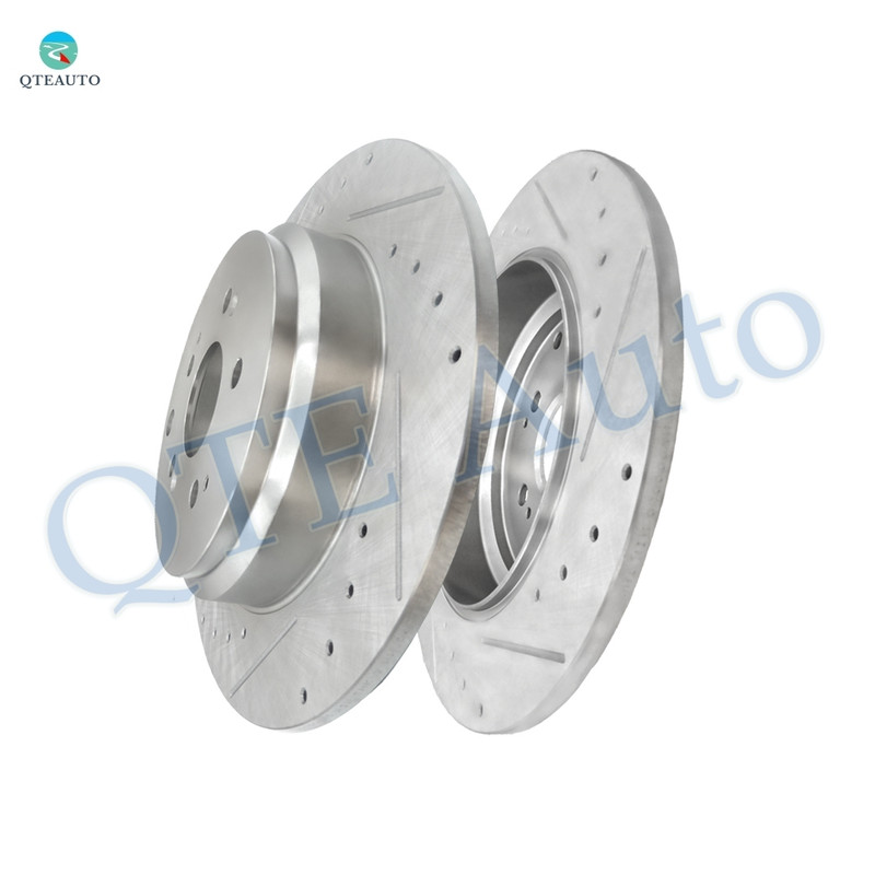 Rear 333.5mm Drilled Slotted Disc Brake Rotors For 2010-2013 Acura ZDX, Automotive Replacement Brake Rotors