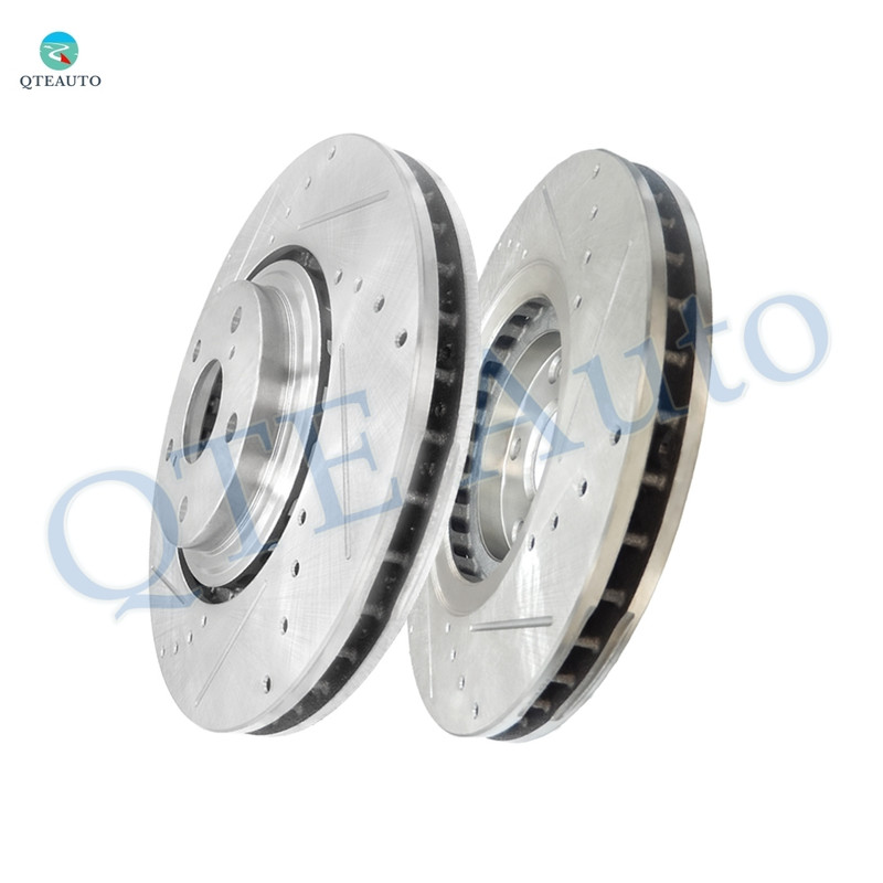 Front 328mm Drilled Slotted Disc Brake Rotors For 2010-2015 Lexus RX350 Japan Built