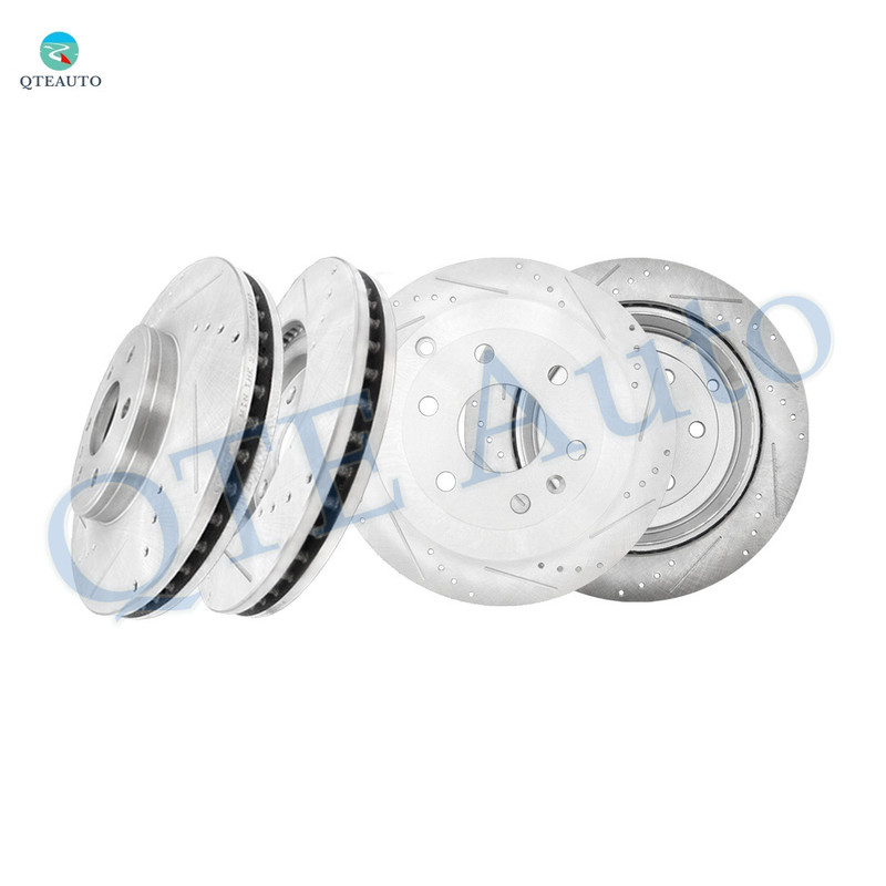 Set 4 Front 324.8 mm-Rear 331 mm Drilled Slotted Disc Brake Rotors For 2007-2010 Saturn Outlook