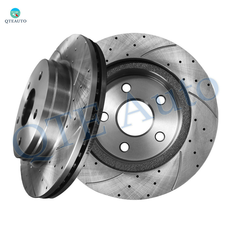 Front 336mm Drilled Slotted Disc Brake Rotors For 2019-2022 RAM 1500 Classic