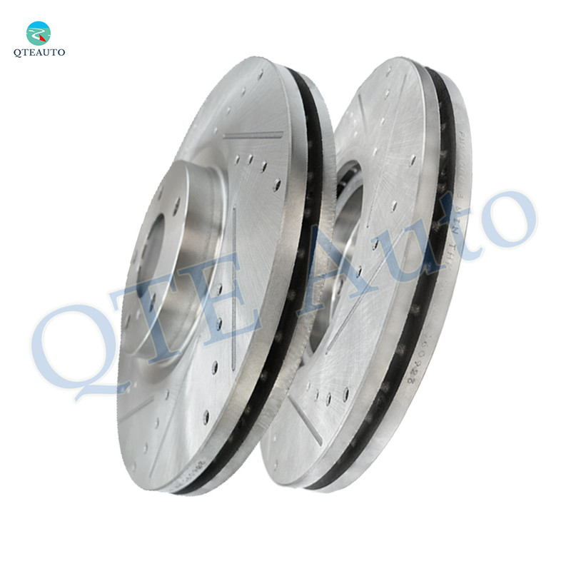Front 320mm Drilled Slotted Disc Brake Rotors For 2005-2008 Infiniti G35