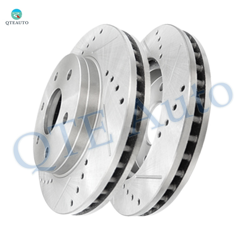 Front Drilled Slotted Disc Brake Rotors For 2003-2008 Chevrolet Express 2500