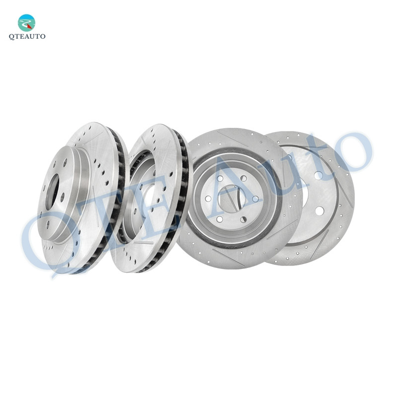 Set of 4 Front-Rear Drilled Slotted Disc Brake Rotors For 2001-2006 GMC Sierra 1500