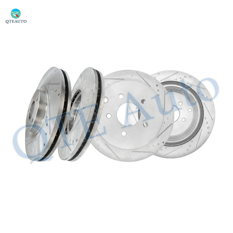Set of 4 Front 320mm-Rear 308mm Drilled Slotted Disc Brake Rotors For 2011-2013 Infiniti M56