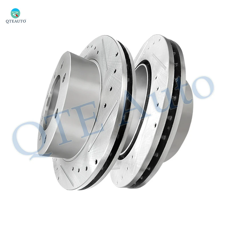 Rear 330mm Drilled Slotted Disc Brake Rotors For 2003-2006 2008-2016 GMC Savana 3500