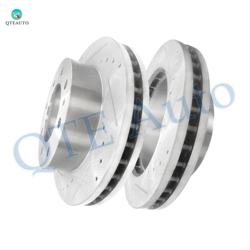 Front 325mm Drilled Slotted Disc Brake Rotors For 2003 2004 GMC Yukon XL 2500