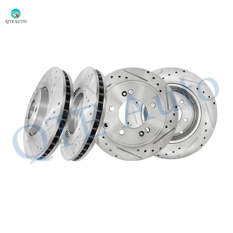 Set 4 Front 300mm-Rear 284mm Drilled Slotted Disc Brake Rotors For 2011-2014 Hyundai Sonata