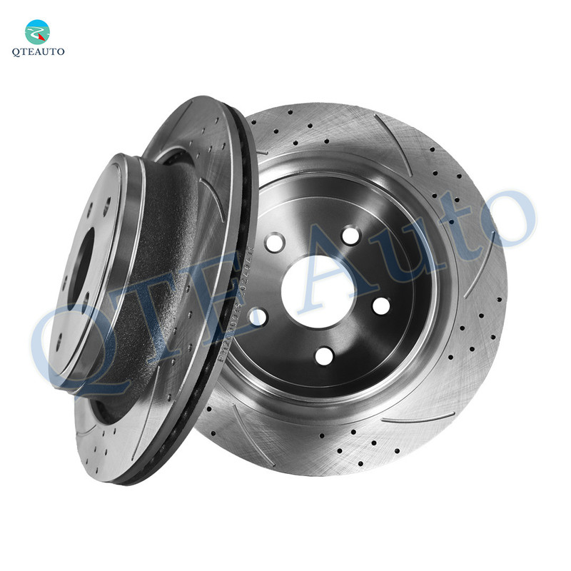 Rear 352mm Drilled Slotted Disc Brake Rotors For 2007-2009 Chrysler Aspen, Automotive Replacement Brake Rotors