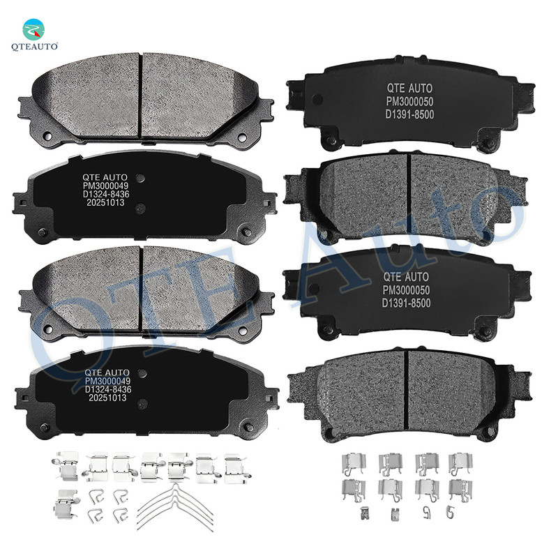 Set of 8 Front-Rear Ceramic Brake Pad Kit For 2010-2015 Lexus RX450h Base