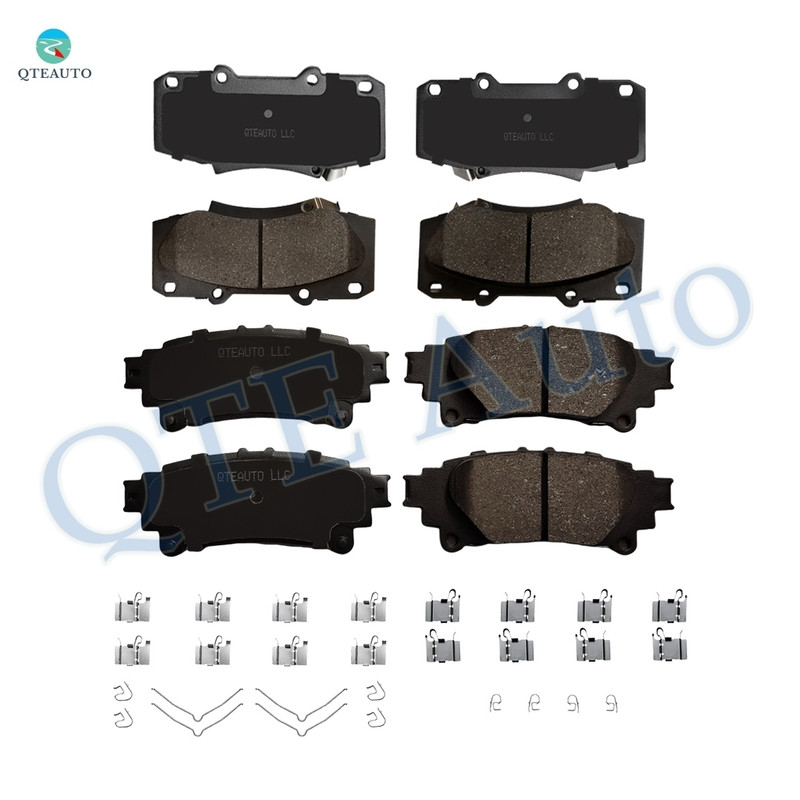Set of 8 Front-Rear Ceramic Brake Pad Kit For 2014-2019 Toyota Highlander