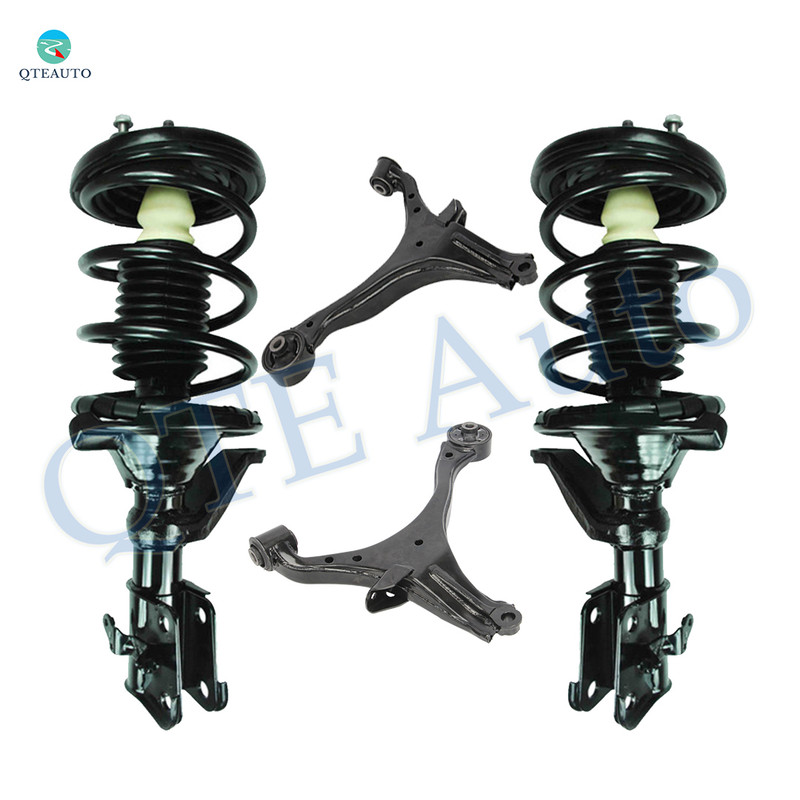 Set of 4 Front Lower Control Arm-Quick Complete Strut-Coil Spring Assembly For 2003-2005 Honda Civic