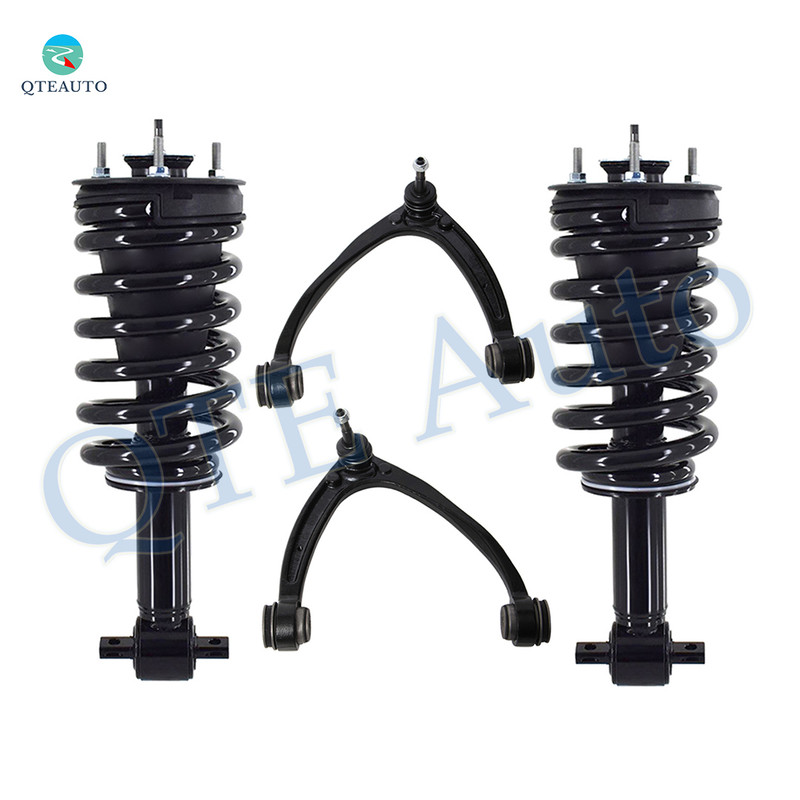 Set of 4 Front Upper Control Arm Ball Joint-Quick Complete Strut-Coil Spring Assembly For 2015 2016 Chevrolet Tahoe RWD without Aluminum Steering Knuckles